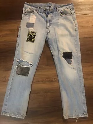 Men’s Jeans Nirvana Patched Destroyed 32x30 • $12.50