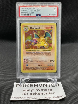 $549.99 • Buy Pokemon WOTC Charizard 4/102 Base Set Shadowless Unlimited Holofoil PSA 1 Poor