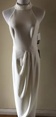 Xscape Ivory Halter Neck Crepe Gown Size 8 $228 NWT • £57.82