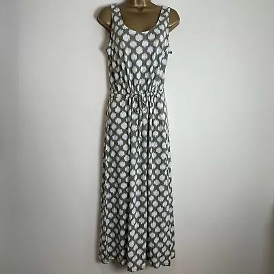 Marks & Spencer Maxi Dress M&S Khaki Print Linen Mix Jersey Holiday 8 - 20 New • £17.50