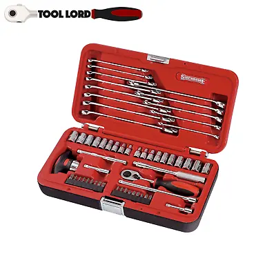 Sidchrome 57 Pce 1/4  Drive Metric AF Socket Spanner & Bit Tool Set SCMT10810 • $175