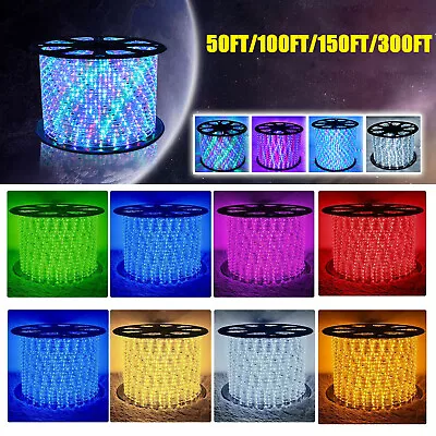 $111.44 • Buy 50/150/100/300ft LED Rope Light Outdoor Waterproof Christmas String Lighting