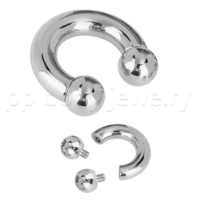 1pc.  16g-4g Steel Internally Threaded Horseshoe Circular Barbell Ear Lip Septum • $4.46