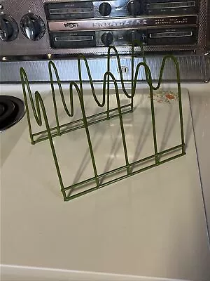 Vintage 1970’s Vinyl Coated Dish Rack Organizer Records AVOCADO • $20