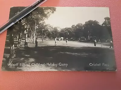 Postcard West Midlands Walsall School Children's Holiday Camp Cricket Real Photo • £5