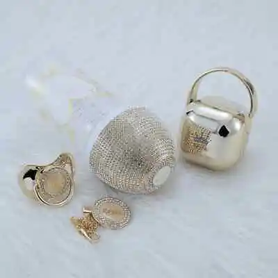 Bling Baby Bottle Pacifier And Pacifier Clip Pacifier Box Set • $91.96