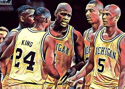 Classic Sports Prints - Fab Five - Michigan - Ready2Hang - Huge Canvas Print • $130