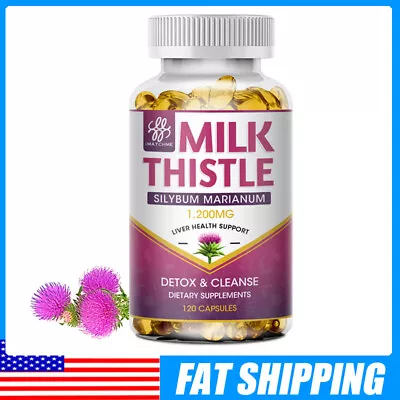 Organic Vitamin Milk Thistle Extract 1000mg Extra Strength Liver Cleanse 120Caps • $13.49