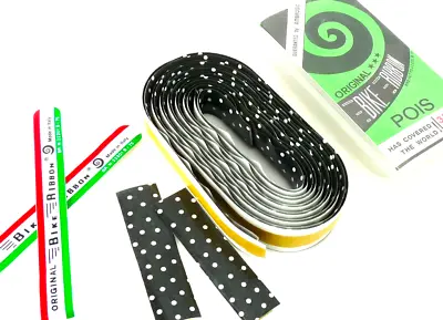 Ambrosio Handlebar Tape Black W White Polka Dots Vintage Bicycle NOS • $20