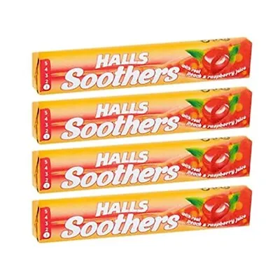 Halls Soothers 4 X 45g Peach And Raspberry Flavor Candy Sweets • £6.99