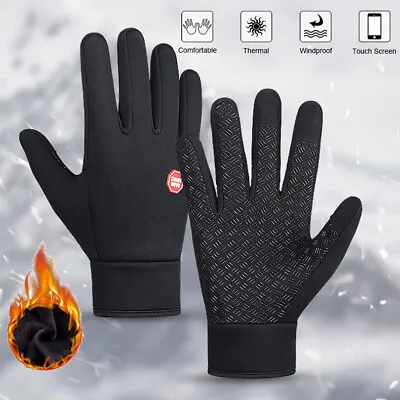 Winter Warm Windproof Waterproof Fleece Lined Thermal Cycling Touchscreen Gloves • £3.58