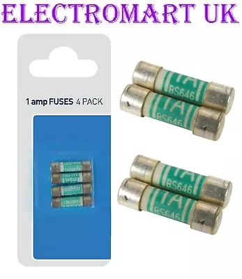 4 X 1a 1 Amp Shaver Adaptor Tooth Brush Fuse Fuses Length 19mm • £3.90