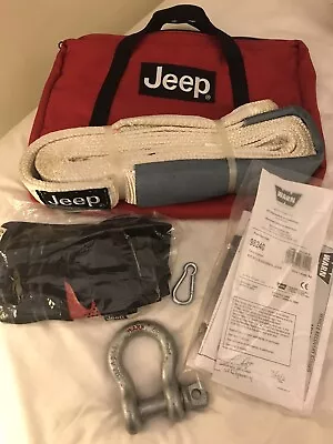 Jeep Wrangler JK JL WARN Winch Tow Recovery Strap Shackle Emergency Kit Bag NEW! • $54.95