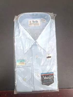 VTG Van Cort Button Shirt Mens L Blue Long Sleeve Button Down Pocket Dress Size  • $17.99