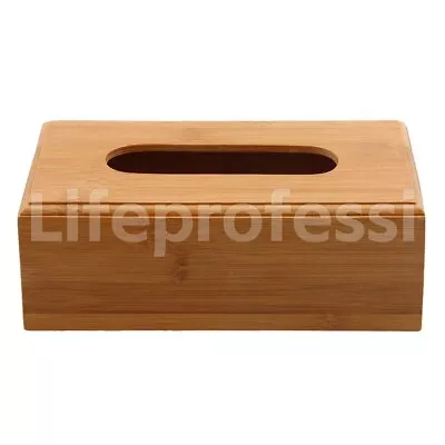 Natural Bamboo Tissue Cover Wood Color Storage Box Napkins Toilet Paper • $36.88