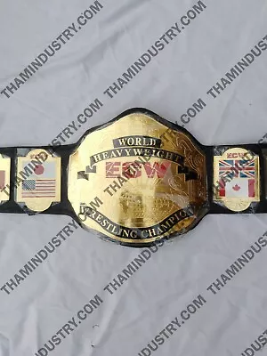 New ECW 2MM Flags World Heavyweight Wrestling Champion Leather Belt (Replica) • $194.99