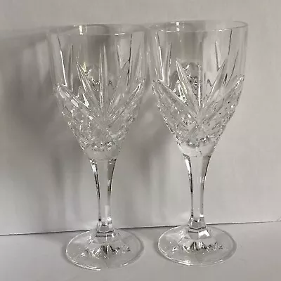 Dublin Shannon Crystal By Godinger Wine Water Goblets Glasses 9 Oz. Set Of 2 • $21.97