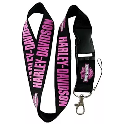 Harley Davidson Keychain Key Fob Lanyard Black And Pink Motorcycle Gift • $9.99