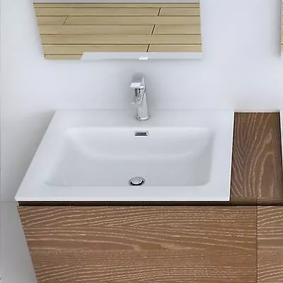 £76.95 • Buy Bathroom Wash Basin Sink Stone Resin Semi Recessed Vanity Rectangular 600x480mm