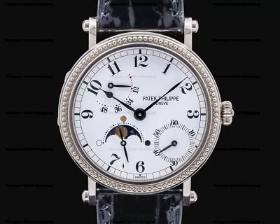 Patek Philippe 5015G Moonphase Power Reserve White Gold Hobnail Bezel WITH BOX! • $23300