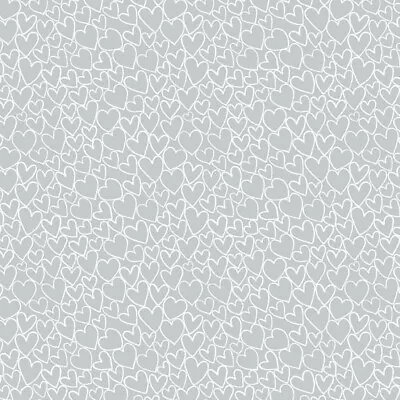 Makower Fabric - Essentials - Hearts - Pewter - 100% Cotton - Multiple Sizes • £3.65