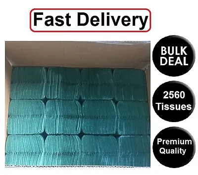 2560 Blue Paper Hand Towels Cfold  Tissues Multi Fold Premium Quality Single Ply • £19.99