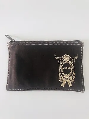 $12 • Buy Sass N Bide Small Makeup Bag/wallet Brown Fabric, Emblem, Zipper Opening