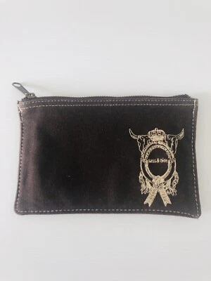 Sass N Bide Small Makeup Bag/wallet Brown Fabric Emblem Zipper Opening • $6