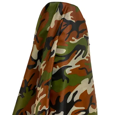 Camo Ripstop Waterproof Fabric Material 4oz Rip Stop Army Camouflage 150cm Wide • £0.99