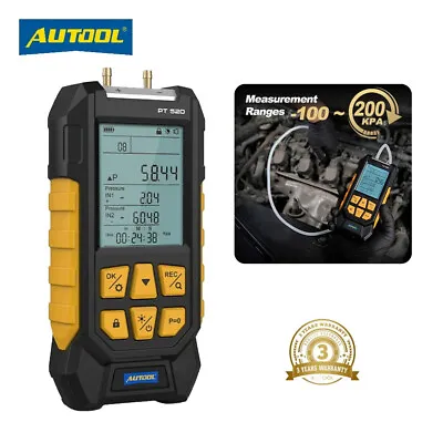 AUTOOL PT520 Digital Manometer Dual Port Air Pressure Meter HVAC Gas Tester  • $69.99