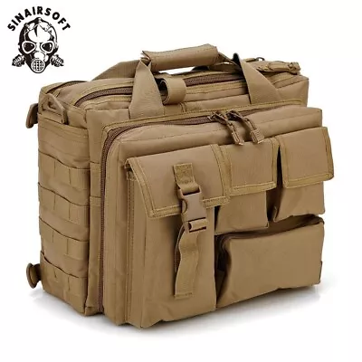 Mens Military Tactical Laptop Bag Briefcase Shoulder Messenger Nylon Handbag UK • £29.99