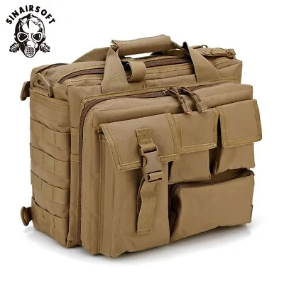 Mens Military Tactical Laptop Bag Briefcase Shoulder Messenger Nylon Handbag • £39.99