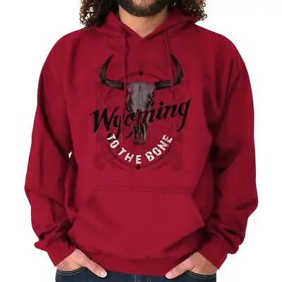 Wyoming To The Bone Rodeo Cowboy Western Adult Long Sleeve Hoodie Sweatshirt • $29.99