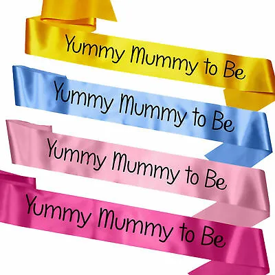 Satin Baby Shower Party Sashes Pink Blue Mum To Be Decoration Yummy Mummy To Be! • £4.95