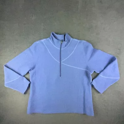 Ibex Sweater Womens Large Blue Long Sleeve Half Zip Wool • $39.69