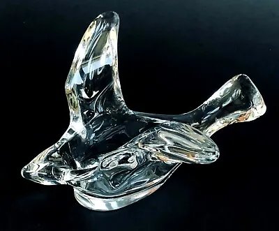 Flying Bird Bowl French Lead Crystal Trinket Dish Clear Glass Princess House • $22.99