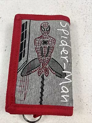 Spider-Man/Venom Marvel Trifold Gray Canvas Wallet Key Chain Change Pocket • $10.72