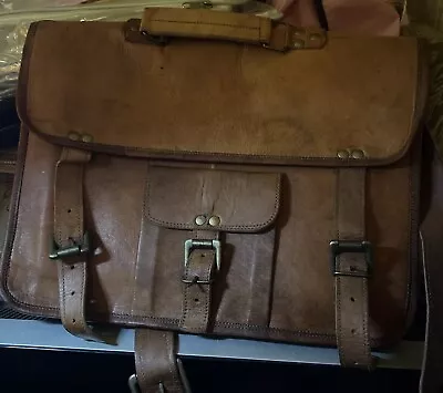 Brown Leather Unisex Satchel Bag/Briefcase • $85