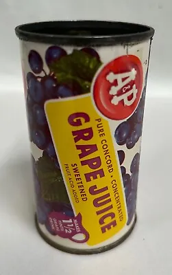 Vtg A&P Grocery Store Brand Concentrated Grape Juice Metal Tin Container (A5) • $17.95