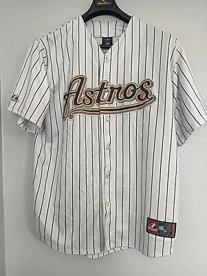 Vintage Houston Astros MLB Vintage Majestic Pinstripe Jersey Size L 17 Berkman • $99