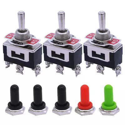 3Pcs Momentary Toggle Switch SPDT (On)/Off/(On) 3 Pin 3 Position 3 Way Toggle 16 • $16.24