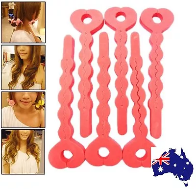 $6.19 • Buy  Sponge Hair Curler Roller Strip Heat Less Roll Style 6pcs Soft Magic Tool