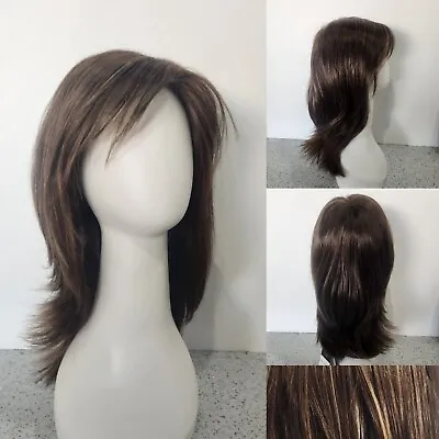 Hope By Henry Margu Layered Wig Monofilament Crown In 8/14H Brown W/ Highlights • $198