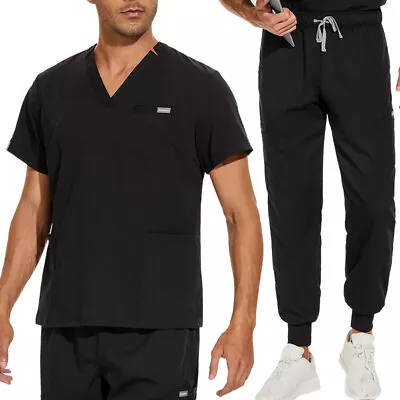 Hot Sales Unisex Nurse Uniform STRETCH Jogger Scrub Set Men Women V-Neck Tops • $29.99