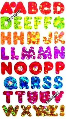 ~ Sparkle Rainbow Alphabet Uppercase ABC Letter Hambly Studio Glitter Stickers ~ • $1.30