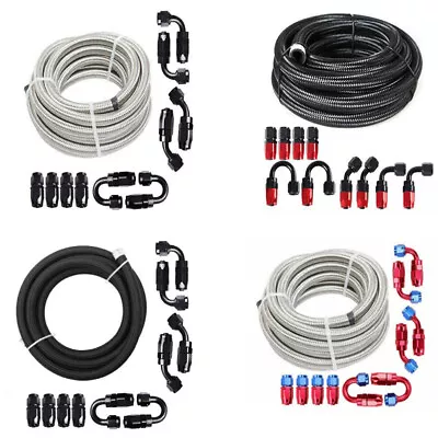 Stainless Steel Braided 6/8/10/AN CPE Fuel/Oil/Gas Hose Line & Fittings Kit 20FT • $49.59