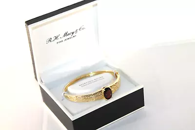 R.H. Macy's Bracelet Fine Jewelry Gold Tone Genuine Stone Bangle Ladies • $24.75