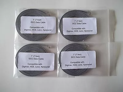 4 Pack (4 Seven Foot)  Model Railroading DCC Data Cables Digitrax LocoNet NCE • $20