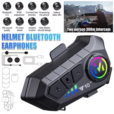 HiFi Bluetooth Motorcycle Helmet Intercom Headset Wireless Motorbike Headphone • $33.99