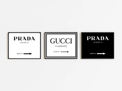 £5 • Buy Prada Marfa Designer Poster Print Black And White Fashion  Wall Art A2 A3 A4